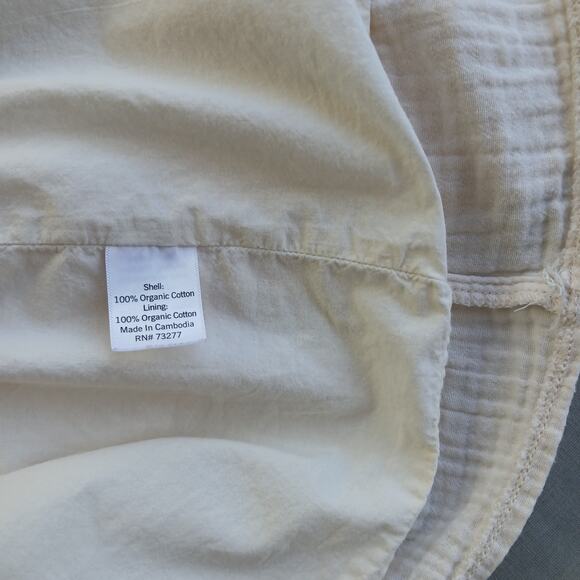 LC Super Soft Tank Top Vest M cream organic cotton button-up ruffles fully lined - Picture 7 of 12
